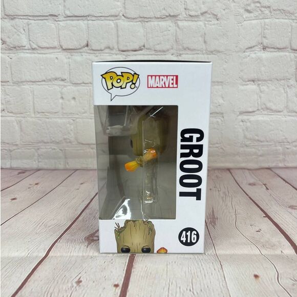 Funko Pop Marvel Avengers Infinity War - Groot w/ Stormbreaker Vinyl Figure #416 - Picture 3 of 7